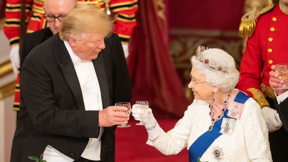 Former President Trump toasts Queen Elizabeth 