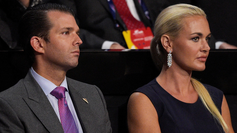 Donald Trump Jr. and Vanessa Trump sit side by side