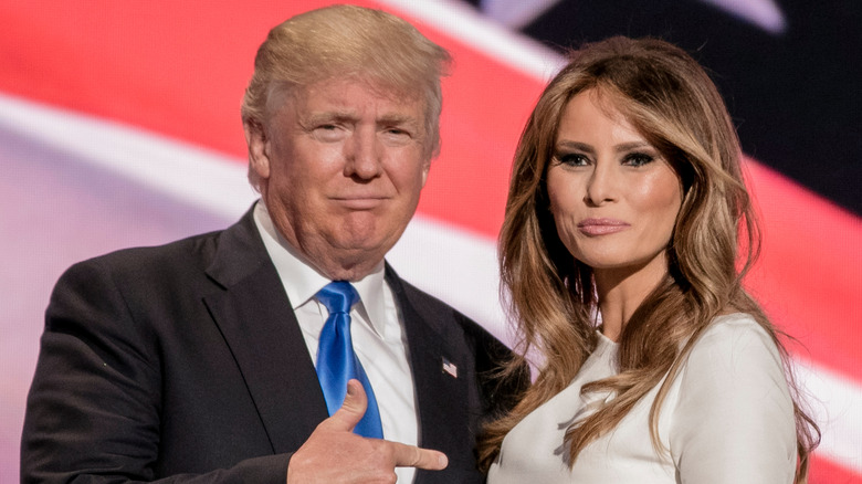 Donald and Melania Trump smiling