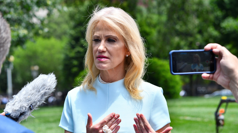 Kellyanne Conway speaking to reporters