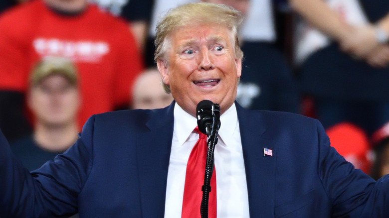 President Donald Trump shocked face