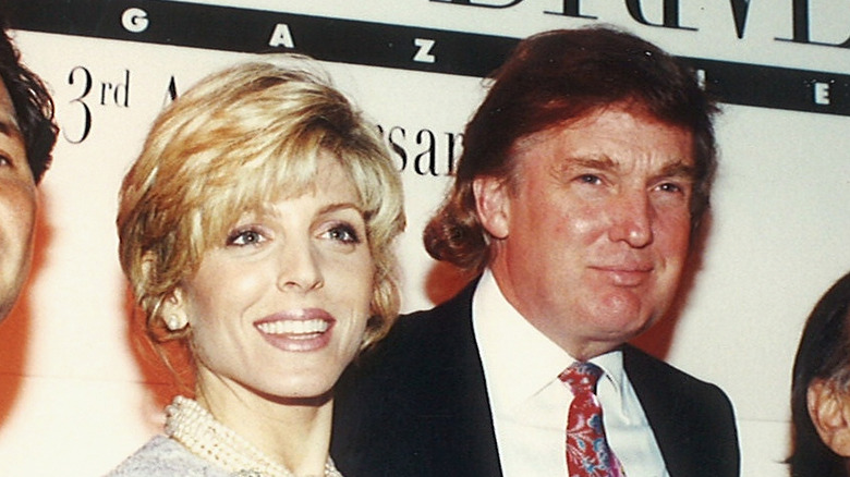 Marla Maples smiling with Donald Trump