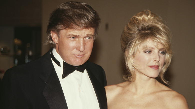 Donald Trump and Marla Maples posing 