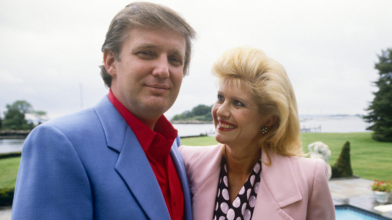 Donald and Ivana Trump posing in 1980s