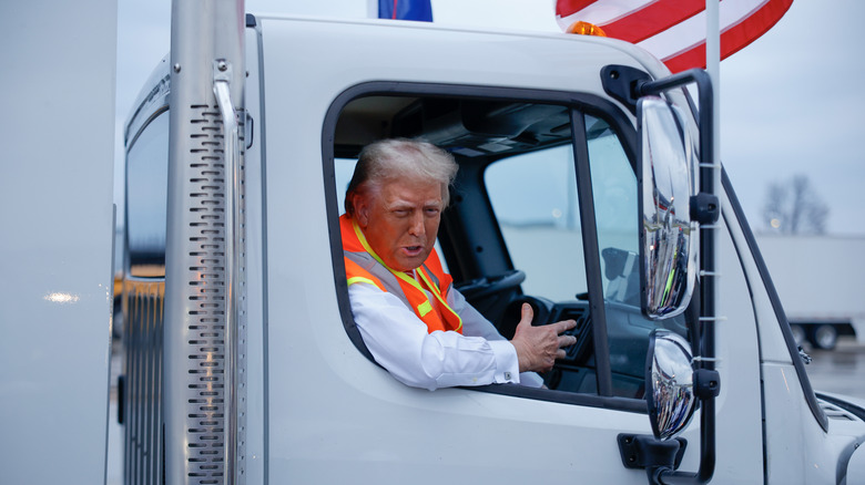 Donald Trump in a garbage truck