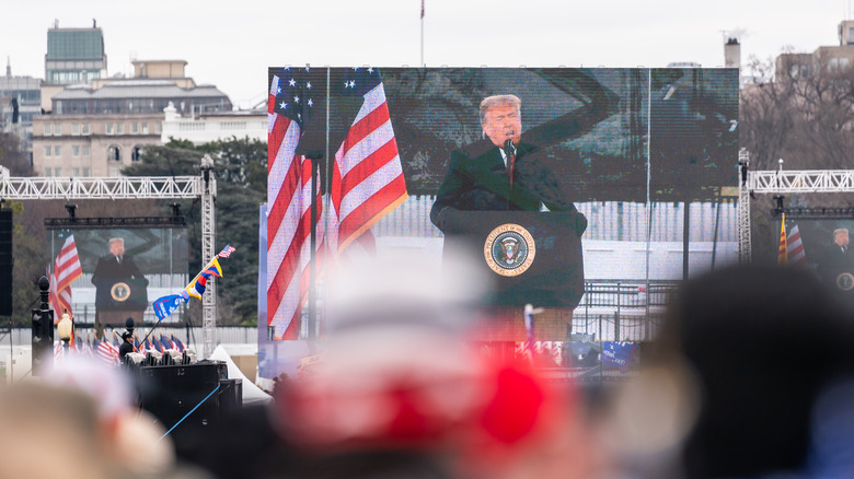 Donald Trump giving a speech on January 6, 2021