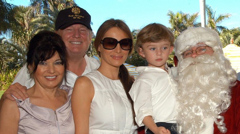 Amalija Knavs with Donald Trump, Melania, Barron, and Santa