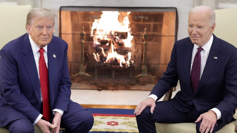 Donald Trump and Joe Biden smiling