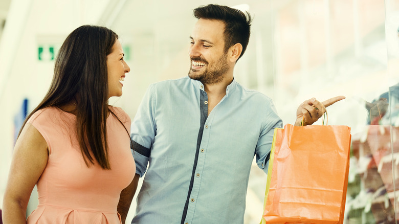 Couple in shopping mall