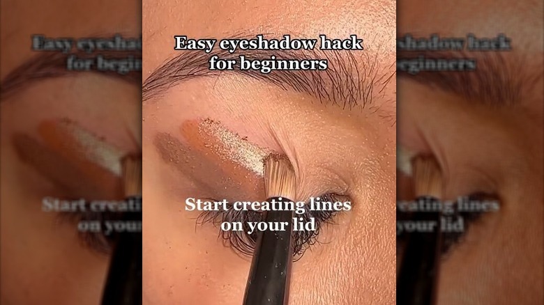 TikTok demonstrating how to line up eyeshadow colors