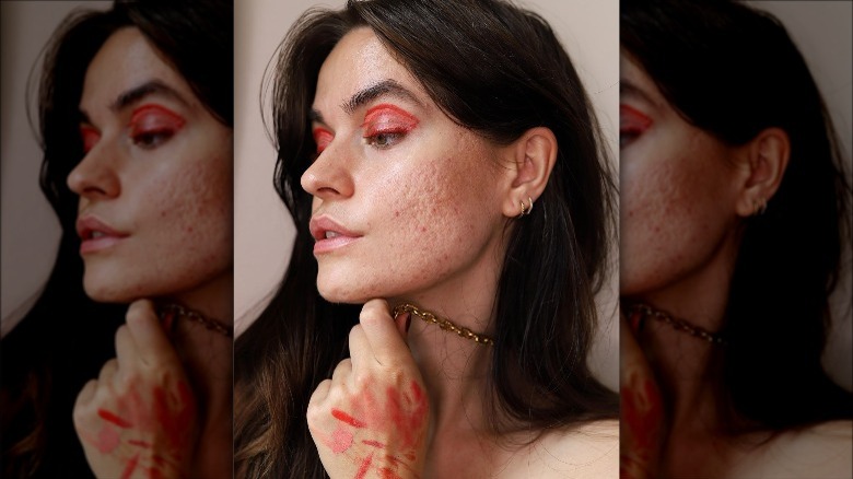 Red and orange graphic shadow look