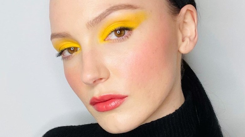 Bright yellow eyeshadow