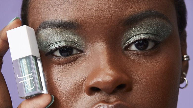 Green glitter eyeshadow