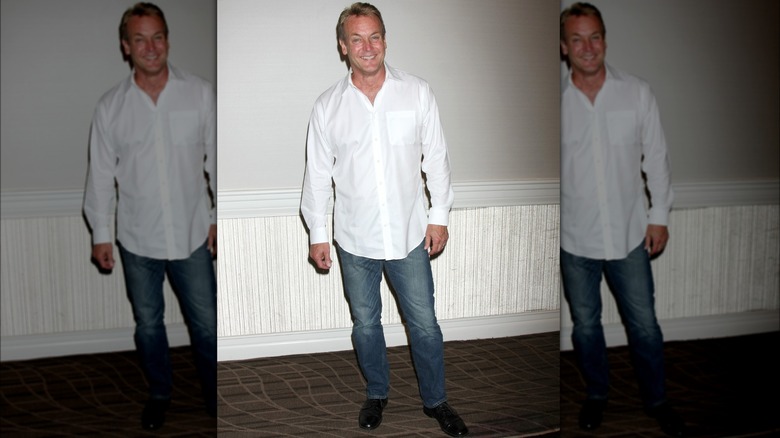 Doug Davidson dressed in white shirt and jeans