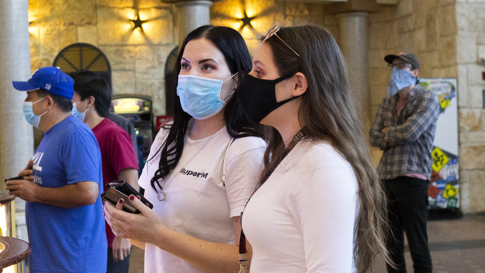 People wearing surgical masks