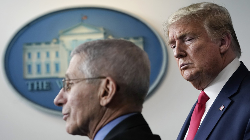 Dr. Fauci and Donald Trump at the White House