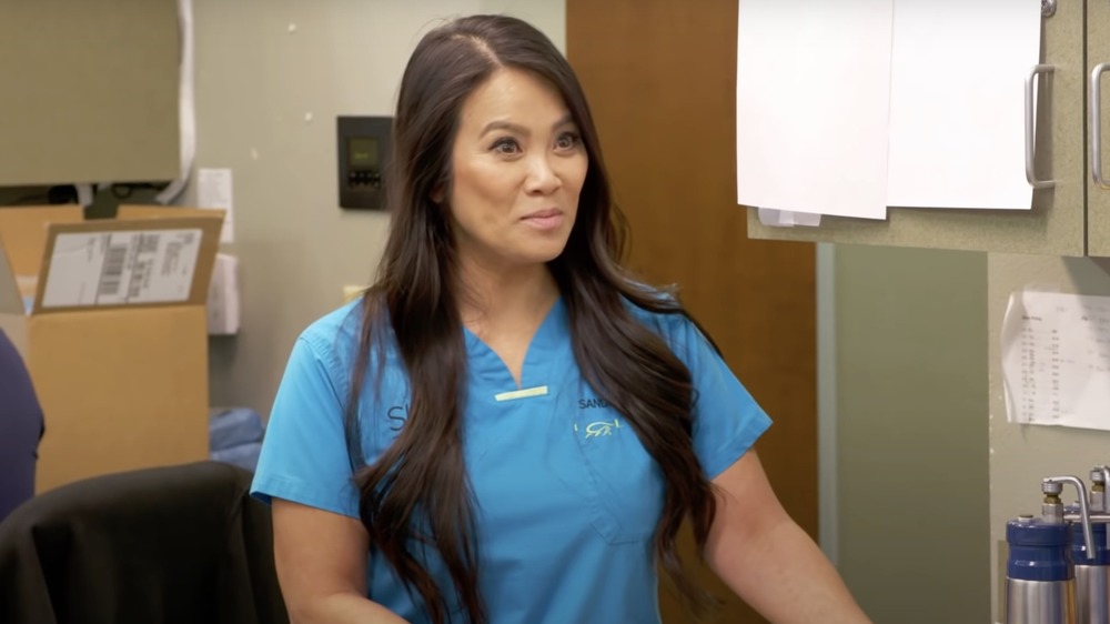 Dr. Pimple Popper in her office