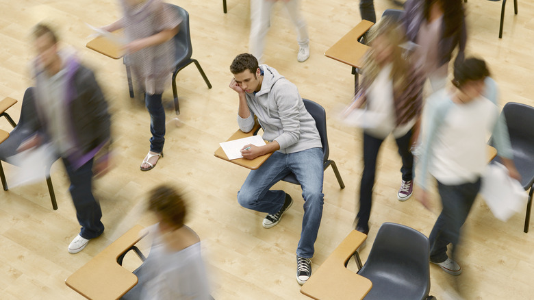 Guy sitting in exam room