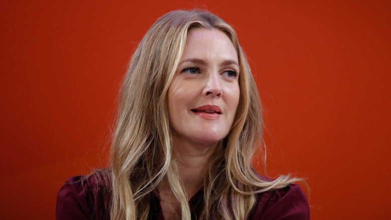 Drew Barrymore looking to side