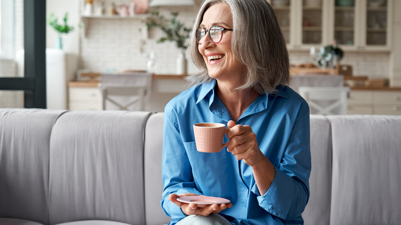 Woman drinking coffee