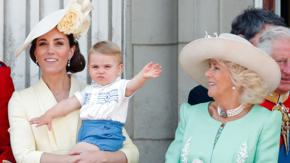 Duchess of Cambridge Catherine, Prince Louis, and Duchess Camilla 