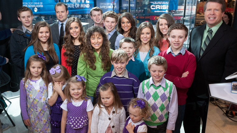 The Duggar family in TV studio