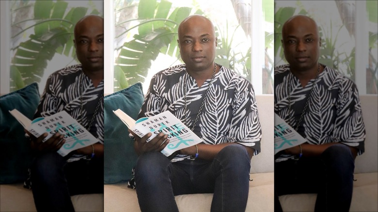 Durek Verrett with his book, "Spirit Hacking"