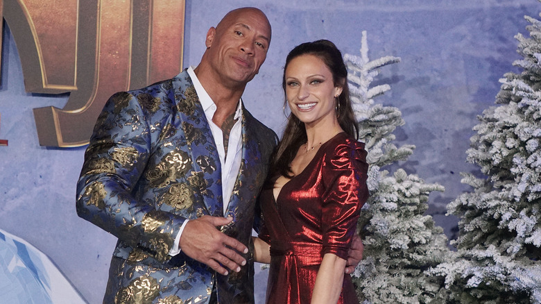 Dwayne Johnson and Lauren Hashian smiling