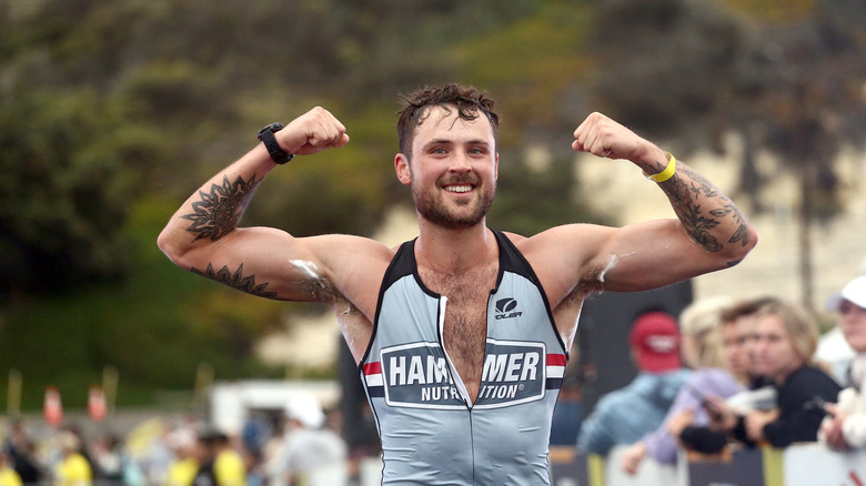 Dylan Efron competing in a triathlon