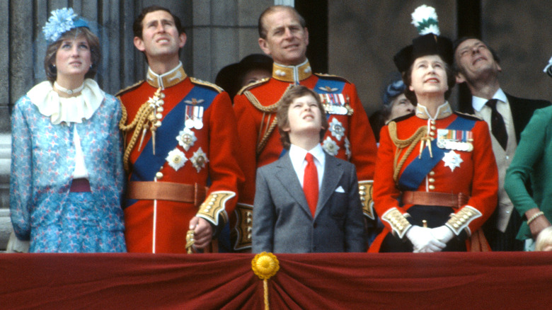 The royal family on balcony in 1981