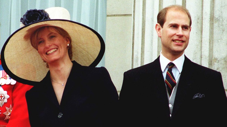 The Duke and Duchess of Edinburgh in 1999 on blacony