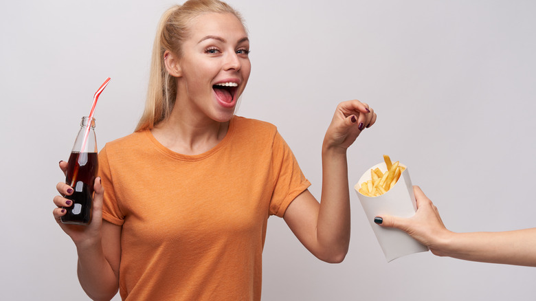 woman stealing french fry, a huge turn-off