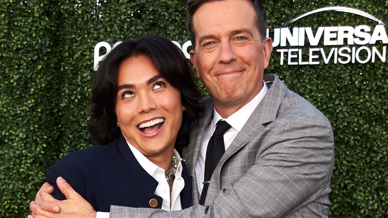 Jesse Leigh and Ed Helms attending the "Rutherford Falls" premiere