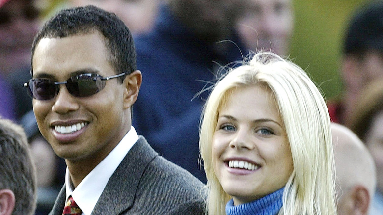 Tiger Woods and Elin Nordegren smiling together