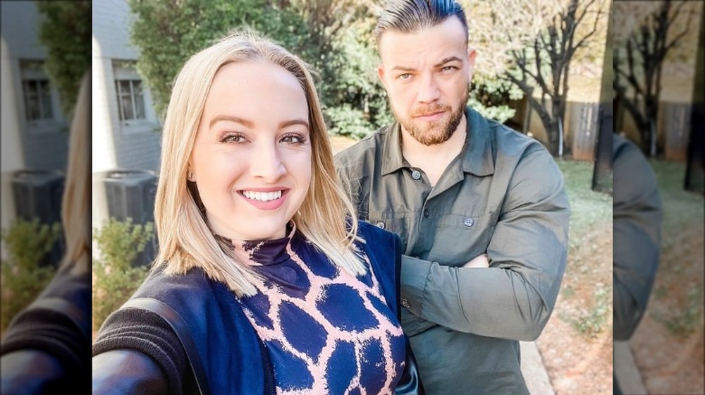 Elizabeth and Andrei from 90 Day Fiancé in an outdoor selfie