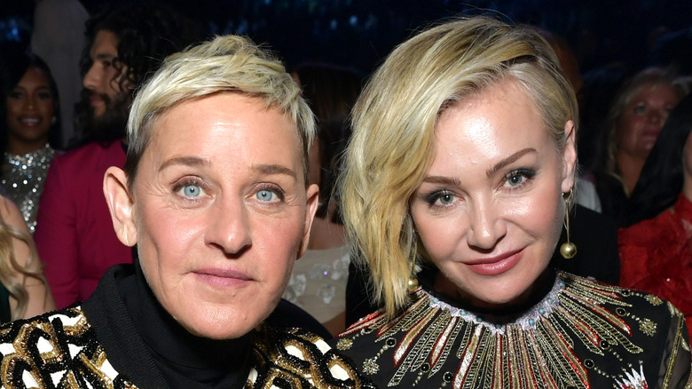 Ellen DeGeneres and Portia de Rossi posed together