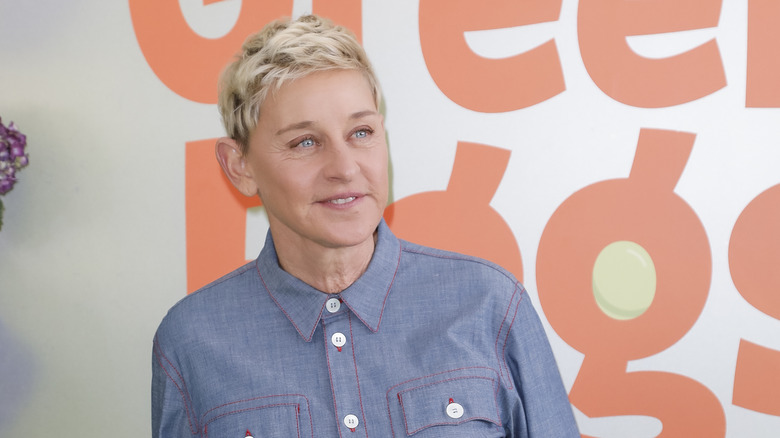 Ellen DeGeneres posing for the camera at an event