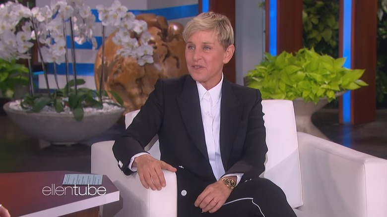 Ellen DeGeneres talking in her show