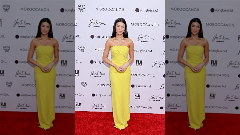 Ellie Zeiler on the red carpet in yellow dress