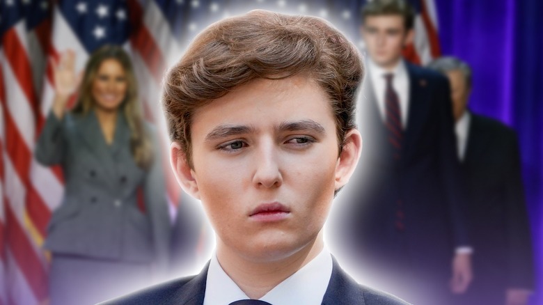 Barron Trump looking grumpy