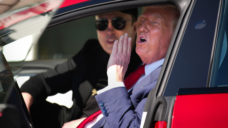 Elon Musk and Donald Trump in a car