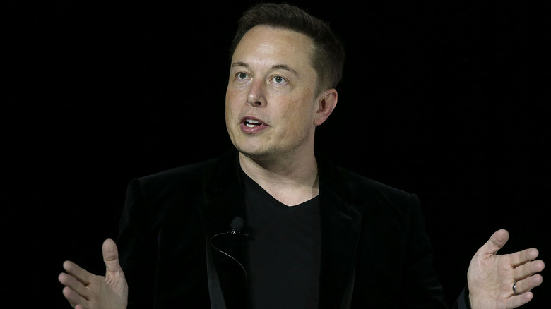 Elon Musk speaking at event