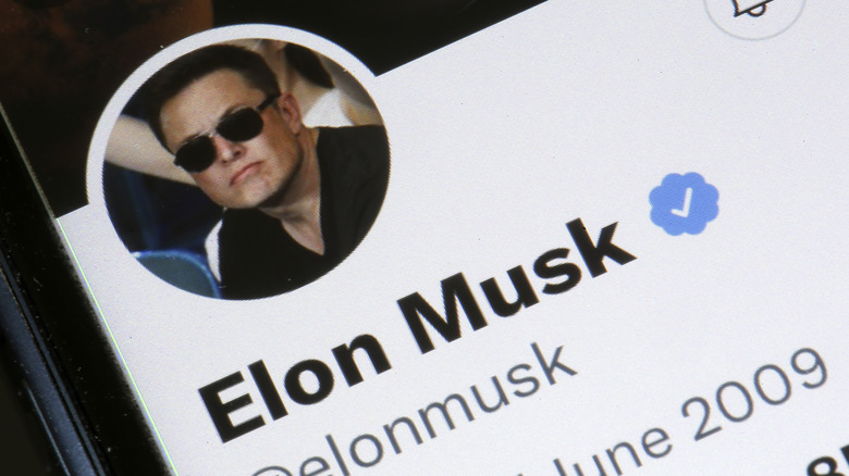 Elon Musk Twitter profile on phone