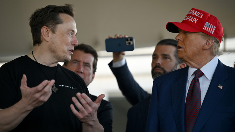 Elon Musk speaks with President Trump