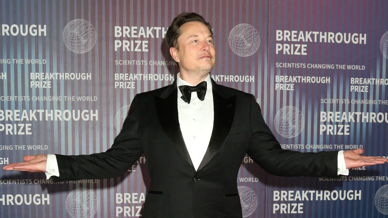 Elon Musk with arms wide open