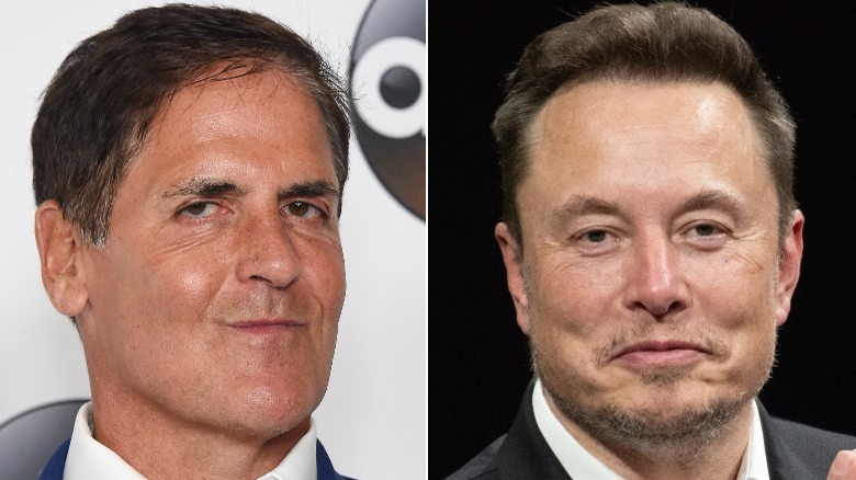 Split image Mark Cuban Elon Musk