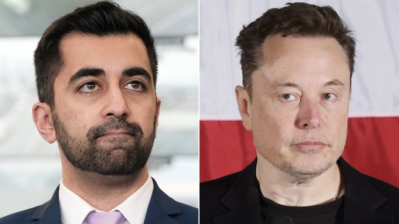 split image Humza Yousaf Elon Musk