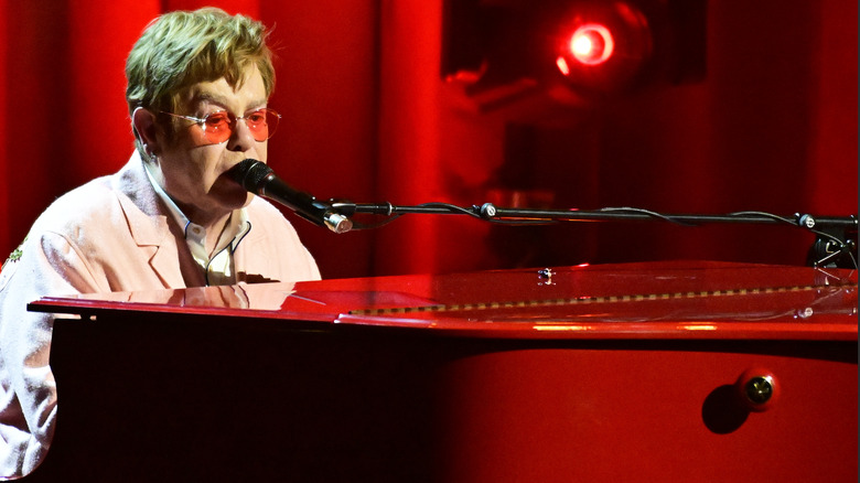 Elton John performing