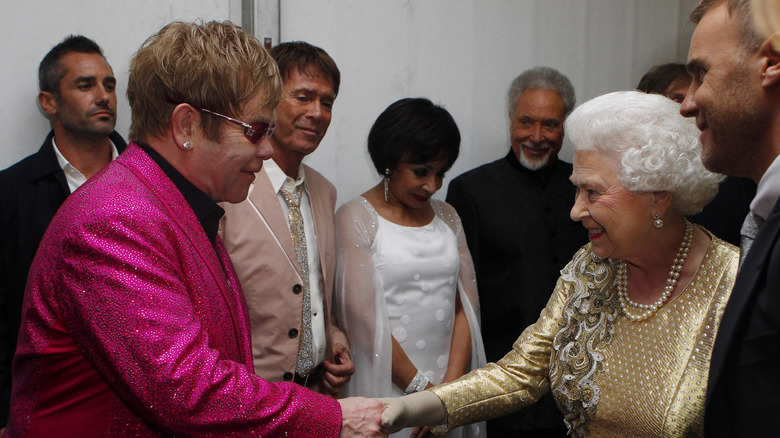 Elton John and Queen Elizabeth  
