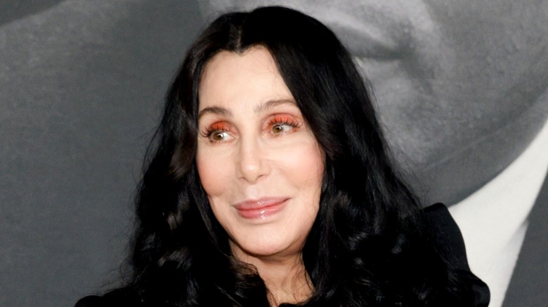 Cher smiling at a red carpet